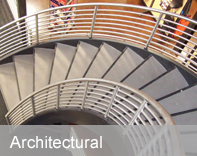 link icon to Specialty Welding's gallery of architectural fabrications of curving stairs, circular stairs and architectural finishes